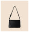 Black Minimalist Flap Shoulder Bag-Elegant Women's Double-Layer Crossbody