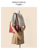 Red Minimalist Flap Shoulder Bag-Elegant Women's Double-Layer Crossbody