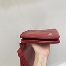 Red Minimalist Flap Shoulder Bag-Elegant Women's Double-Layer Crossbody