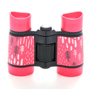 2 PCS Pink Kids Binoculars - Rubber Grip, Tree Pattern