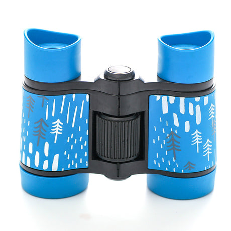 2 PCS Blue Kids Binoculars - Rubber Grip, Tree Pattern