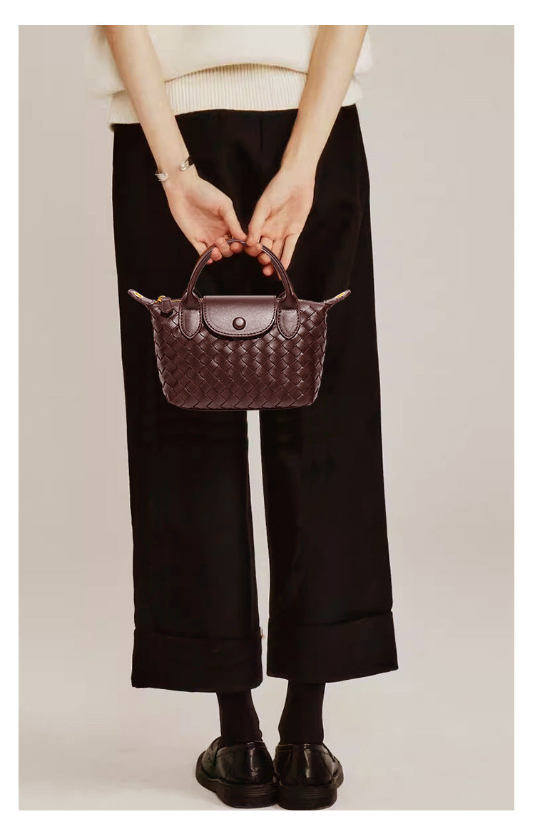 Grape Purple Woven Shoulder Bag - Stylish Dumpling Bag, Simple and Versatile Crossbody for Women