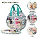 Lake Blue Leaves Multi-Compartment Embroidery Bag - Keep Your Projects Organized