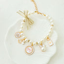 White 4-PCS Pearl Charm Pet Necklace - Adjustable Bowknot Collar for Small Dogs & Cats (S: 20+5CM)