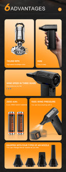 Portable Air Blower - Multi-Use for Computer, Car, Outdoor Inflatables