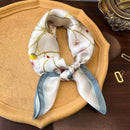 Blue Edge Flowers Women's Floral Print Mulberry Silk Shawl, 53cm (Style 1)