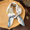 Blue Edge Flowers Women's Floral Print Mulberry Silk Shawl, 53cm (Style 1)