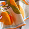 Orange Lotus Leaf Women's Floral Print Mulberry Silk Shawl, 53cm (Style 5)