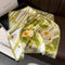 Green Lotus 53cm Silk Scarf - 100% Mulberry Silk, Floral Print, Women's Square Scarf Shawl (Style 1)