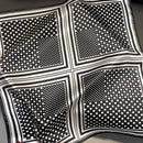 Black Polka Dots 53cm Silk Scarf - 100% Mulberry Silk, Floral Print, Women's Square Scarf Shawl (Style 5)