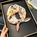 Orange 53cm Silk Scarf - 100% Mulberry Silk, Floral Print, Women's Square Scarf Shawl (Style 6)