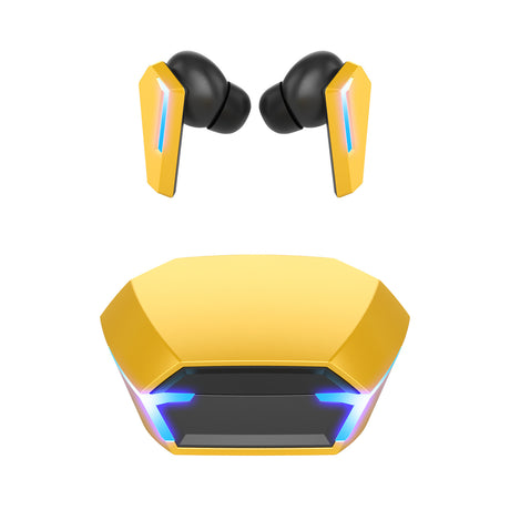 Yellow Wireless Gaming Earbuds - Bluetooth 5.2, Low Delay, 3D Stereo