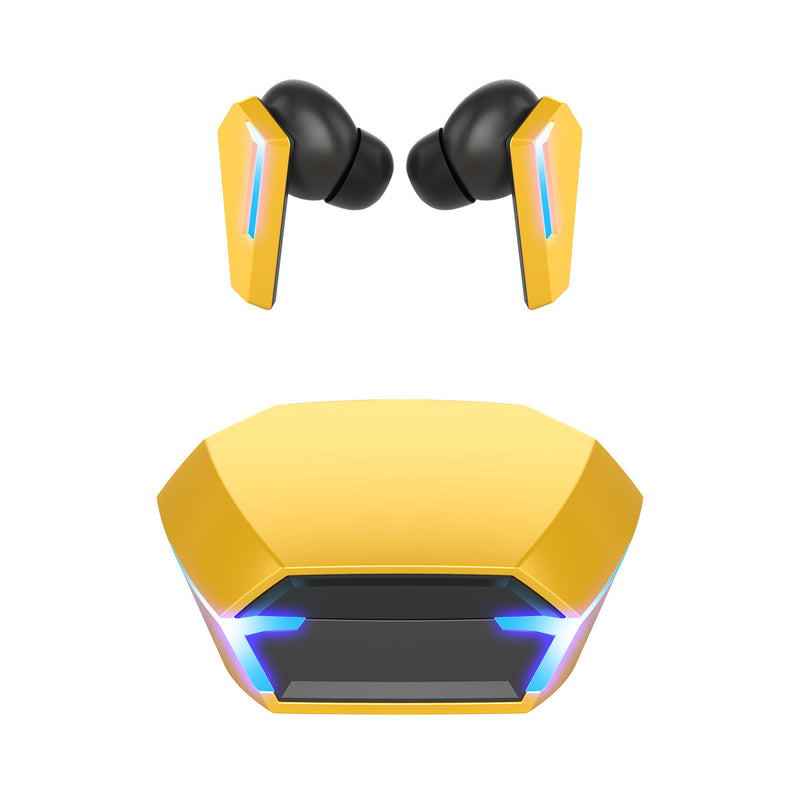 Yellow Wireless Gaming Earbuds - Bluetooth 5.2, Low Delay, 3D Stereo
