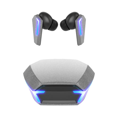 Silver Wireless Gaming Earbuds - Bluetooth 5.2, Low Delay, 3D Stereo
