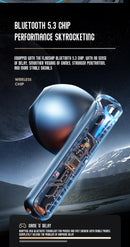 Silver Bluetooth 5.3 Wireless Earbuds - Hi-Fi Audio, Comfortable In-Ear, Fingerprint Touch