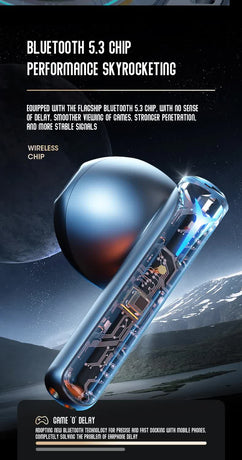 Silver Bluetooth 5.3 Wireless Earbuds - Hi-Fi Audio, Comfortable In-Ear, Fingerprint Touch