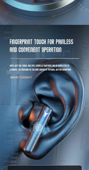 Silver Bluetooth 5.3 Wireless Earbuds - Hi-Fi Audio, Comfortable In-Ear, Fingerprint Touch