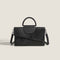 Black Elegant crocodile embossed clutch - with metal top handle and shoulder strap