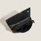 Black Elegant crocodile embossed clutch - with metal top handle and shoulder strap