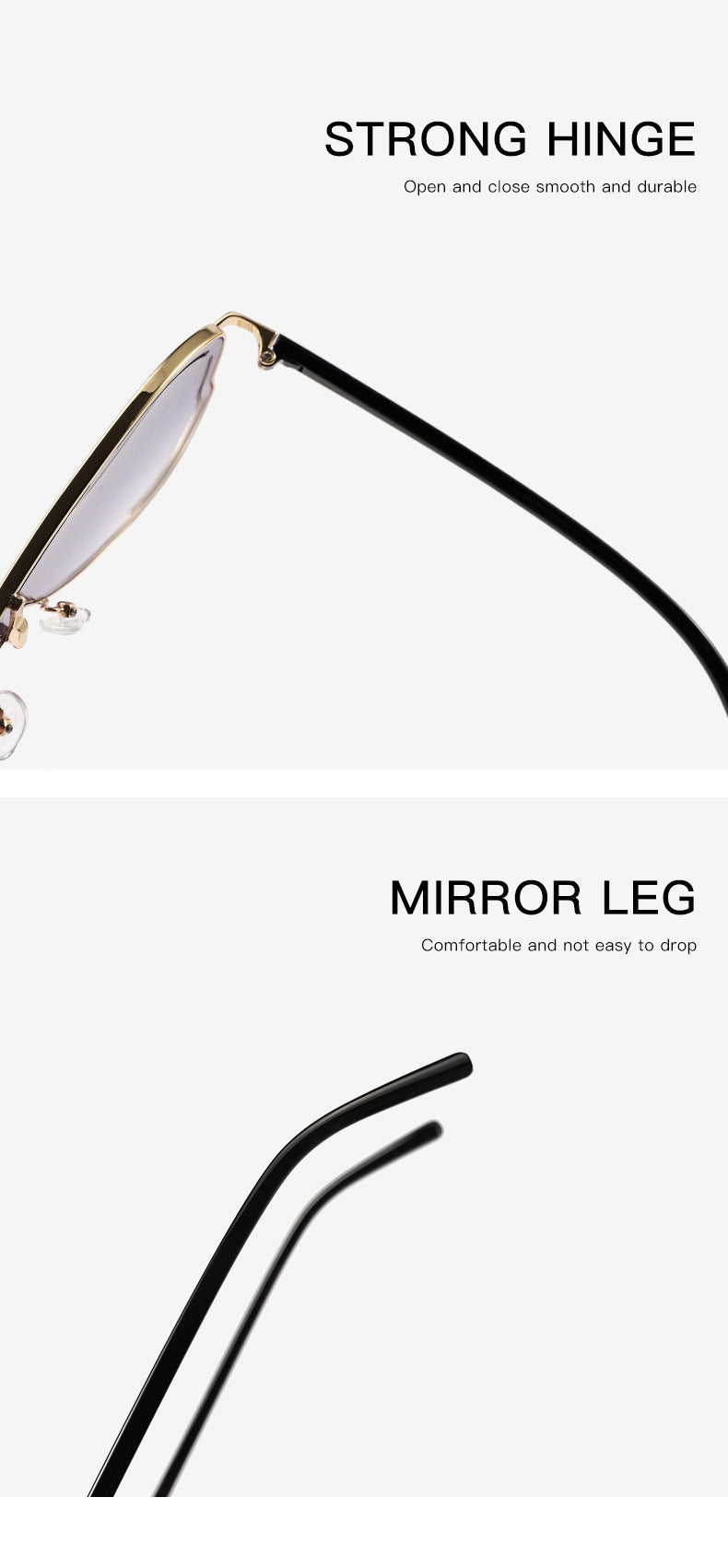 2-PCS Gold frame transparent tea piece Oversized Aviator Sunglasses - Unique Cutout Design