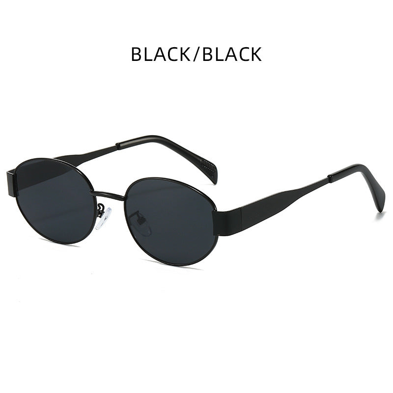 Black 2-PCS Retro Oval Sunglasses with UV Protection for Men & Women