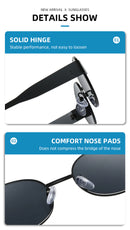 Black 2-PCS Retro Oval Sunglasses with UV Protection for Men & Women