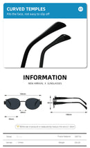 Black 2-PCS Retro Oval Sunglasses with UV Protection for Men & Women