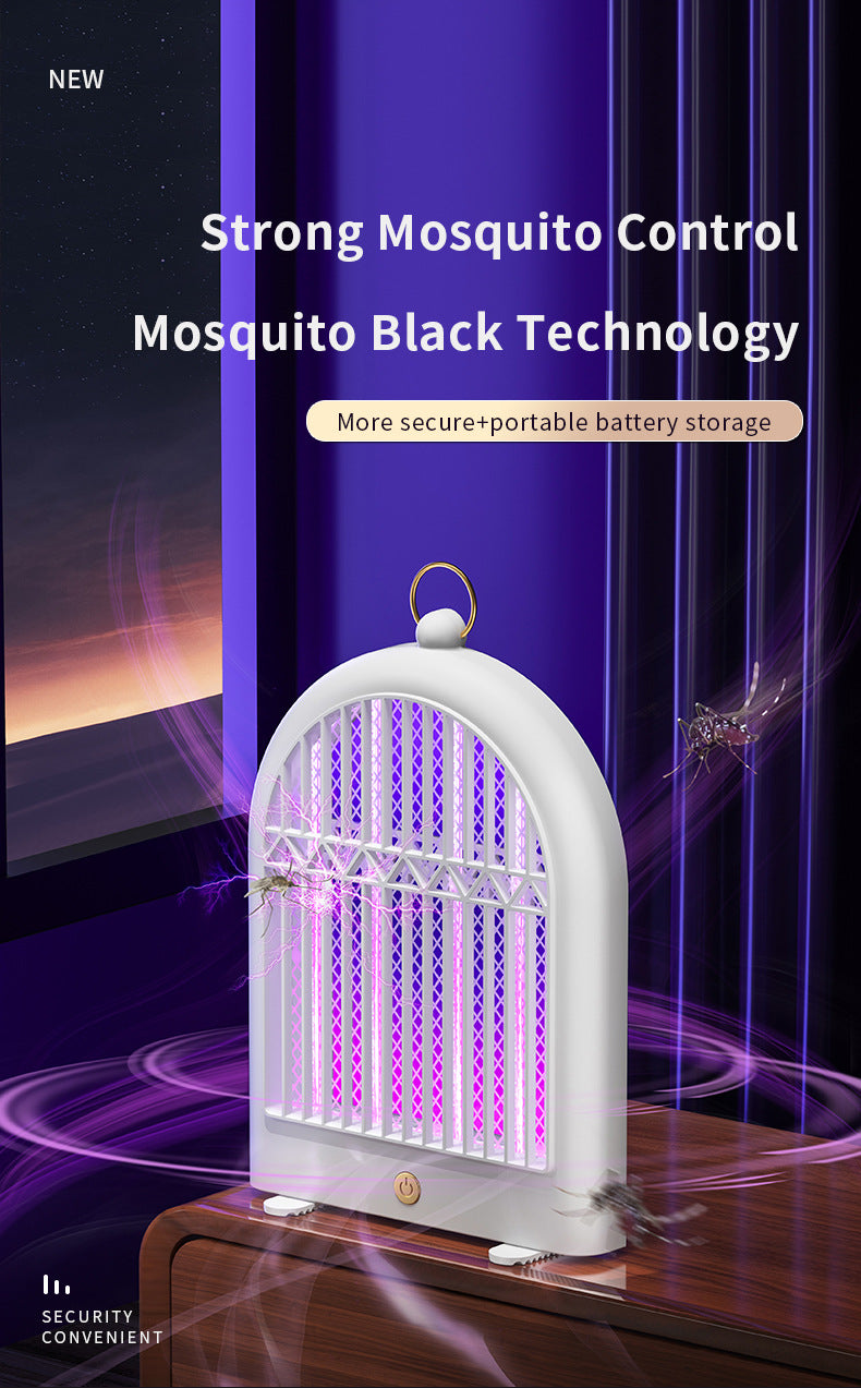 Black (Chargeing version) USB Mosquito Killer Lamp - Electric Bug Zapper, Wall-Mounted/Standing, Silent