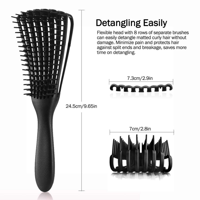 3 - pcs Orange Detangling Brush - Octopus Design for Effortless Hair Care