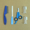 Blue 8-Piece Pet Grooming Tool Set - Brushes, Nail Clippers & More