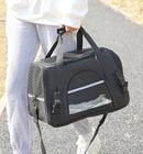 Portable Pet Bag for Small Dogs and Cats - Black Travel Tote with Pet Mat (44x25x28cm)