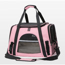 Portable Pet Bag for Small Dogs and Cats - Light pink Travel Tote with Pet Mat (44x25x28cm)