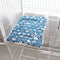 Tie-On Cat Cage Platform Pad - white cat pattern on Blue background (30x50cm)
