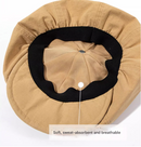 Beige Women's Vintage Style Baker Boy Cap - Soft Cotton Linen Blend