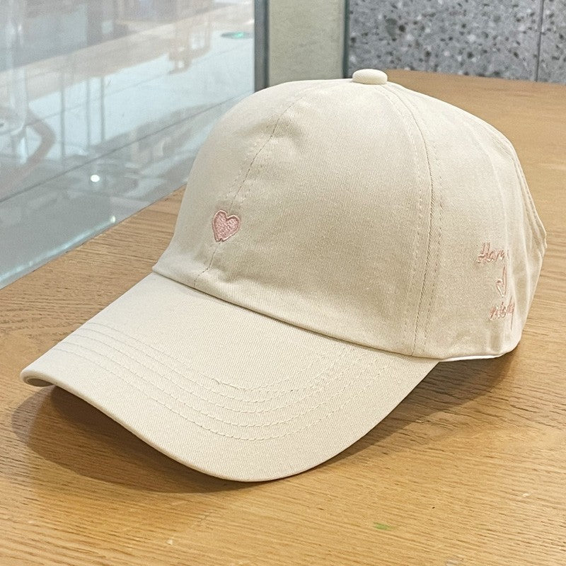 Beige Stylish Ponytail Opening Baseball Cap - Have a Nice Day" Embroidery"