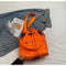 Orange Casual Nylon Drawstring Bucket Bag - Adjustable Strap Crossbody Purse