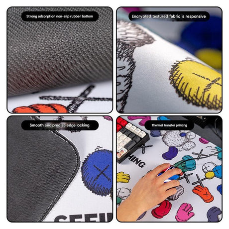 (90x40x0.4cm) Computer Desk Mat - Big Beard Uncle Series, Smooth Gaming Surface - Style 4