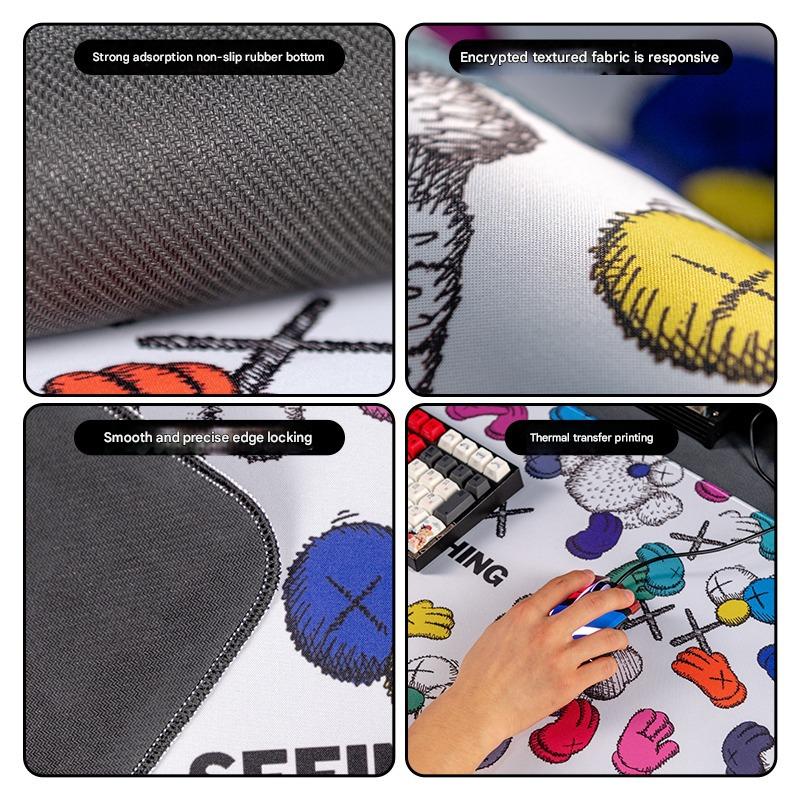 (90x40x0.4cm) Computer Desk Mat - Big Beard Uncle Series, Smooth Gaming Surface - Style 5