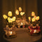 Pink tulips LED Crystal Flower Table Lamp - USB Rechargeable Touch Control Night Light