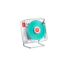 White Retro Bluetooth Speaker - Transparent Vinyl Design with RGB Light