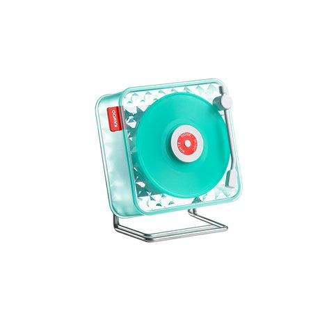 Green Retro Bluetooth Speaker - Transparent Vinyl Design with RGB Light