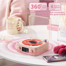 Pink Waves Retro Bluetooth Speaker Clock with Ambient Light Projector