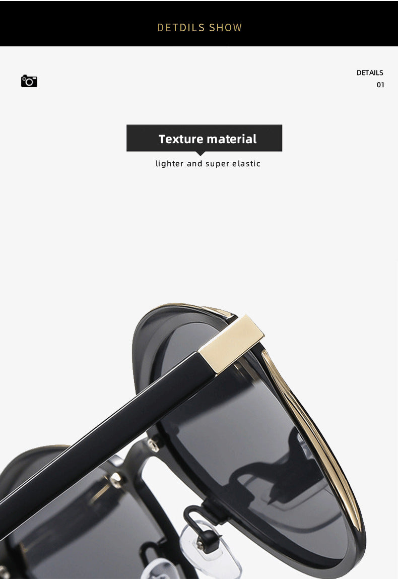 2-pcs Black Elegant Women's Cat Eye Sunglasses - Anti-Glare, Lightweight Frame