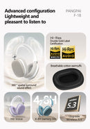 Beige Wireless Bluetooth Headphones - Over-Ear, Deep Bass, Foldable, Long Battery Life