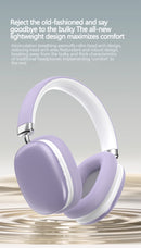 Beige Wireless Bluetooth Headphones - Over-Ear, Deep Bass, Foldable, Long Battery Life