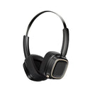 Black Compact Retro Headphones - Wireless Bluetooth, Deep Bass, Immersive Sound