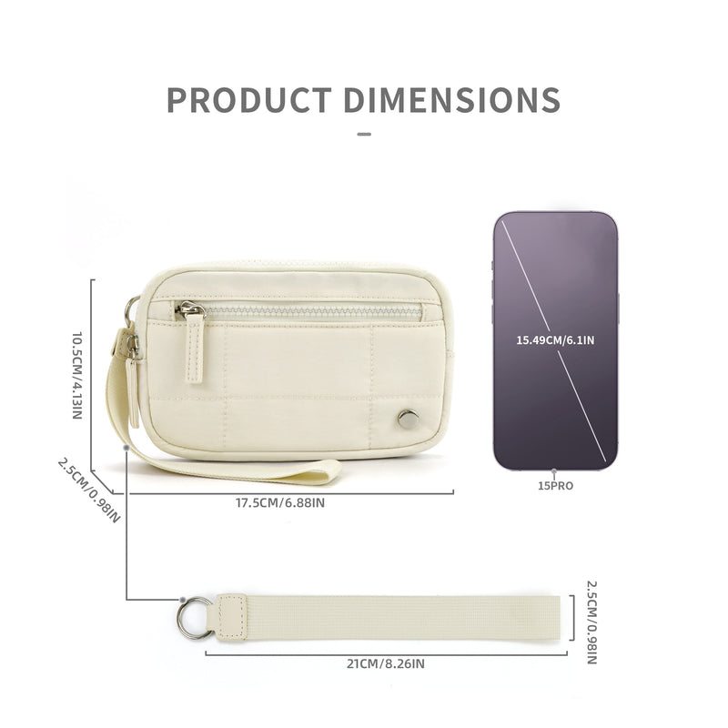 Blue Waterproof Wristlet Wallet - Nylon Pouch for Cards, Phone & Coins(Without Mobile Phone)