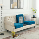 2 Pcs Peacock Blue Elegant Polyester Sofa Cover - Full Protection Against Cat Scratches & Wear