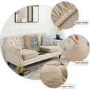 2 Pcs Beige Elegant Polyester Sofa Cover - Full Protection Against Cat Scratches & Wear