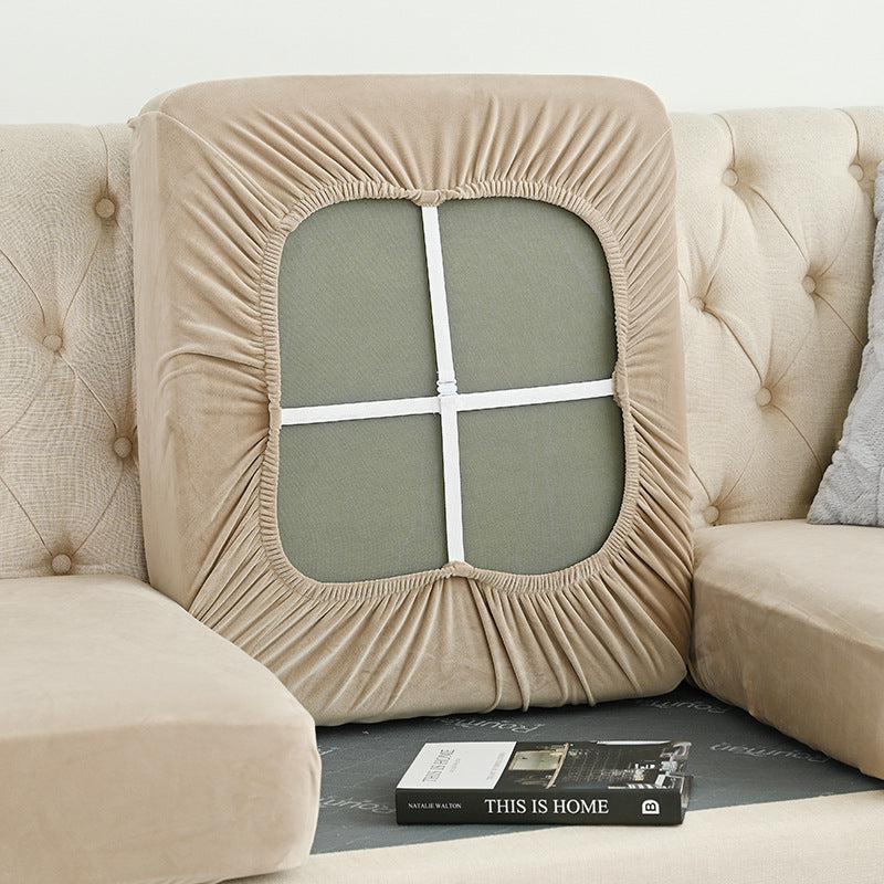 2 Pcs Dark Grey Elegant Polyester Sofa Cover - Full Protection Against Cat Scratches & Wear